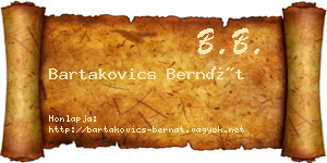 Bartakovics Bernát névjegykártya